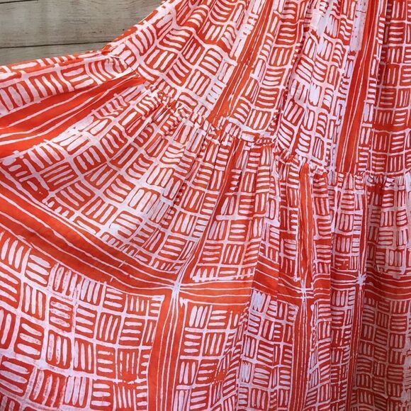NEW WITH TAGS BUSAYO DELE MAXI DRESS IN ORANGE AND WHITE PRINT - Picture 5 of 13
